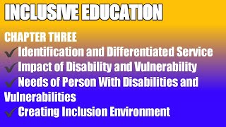 INCLUSIVENESS chapter3IDENTIFICATION AND DIFFERENTIATED SERVICES [upl. by Sherard364]