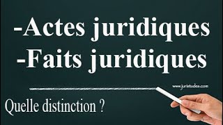 Distinction actes juridiques et faits juridiques [upl. by Kal]