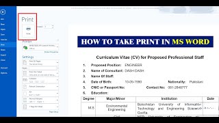 How to print in MS Word  MS Word Tutorial [upl. by Sashenka]