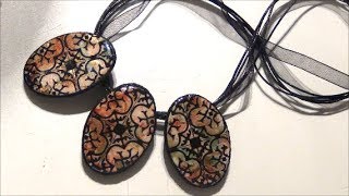 TUTO BIJOUX FIMO ENCRE RESINE UV POCHOIR CARREAU DE CIMENT GRAINE CREATIVE  POLYMERCLAY TUTORIAL [upl. by Nassir]