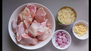 Chicken Wings with Pineapple Tidbits Chicken Hamonado  Recipe  385 [upl. by Akiam]