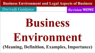 Business Environment meaning definition examples importance business environment mba bcom [upl. by Assila]