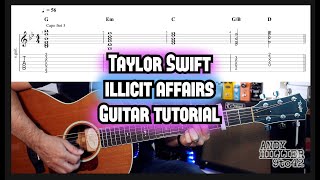 How to play Taylor Swift – illicit affairs Guitar Tutorial Lesson [upl. by Netsirk]