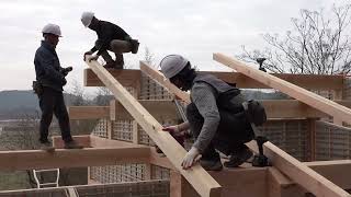 Güzel bir ahşap ev yapımı  Kore ahşap ev yapımı How to build a beautiful wooden house [upl. by Saravat]