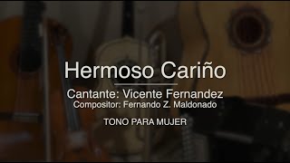 Hermoso Cariño  Puro Mariachi Karaoke  Vicente Fernandez  Tono Para Mujer [upl. by Carry]