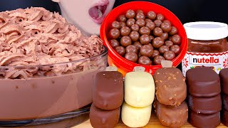 ASMR MALTESERS MAGNUM CHOCOLATE ICE CREAM NUTELLA DESSERT MUKBANG몰티져스 먹방チョコレート Es krim EATING SOUNDS [upl. by Ahseiyk545]