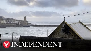 Rough sea in Cornwall as Storm Eunice hits England [upl. by Anana]