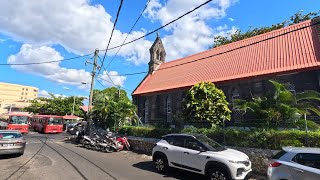 Rush hour walking tour in busy Port Louis 4K 60FPS  July Mauritius [upl. by Mairam]