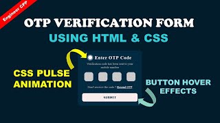 OTP verification form  CSS Pulse Animation  OTP verify [upl. by Hart]