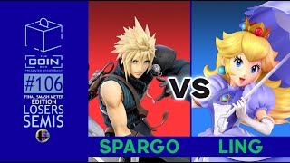 Sparg0 Cloud vs Ling Peach  Coinbox 106 Losers Semis  26 Jun 24 [upl. by Hnahk]