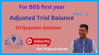 Adjusted Trial Balance BBS first year Important for Exam [upl. by Ahsienroc265]