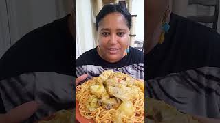 mukbang almoço comendo prato gigante macarrão frango cozido com repolho batata 🌶pimenta [upl. by Wagstaff]