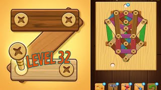 🏅 SCREW PUZZLE Wood Nut amp Bolt 🤪 Level 32 🧩 Gameplay Walkthrough [upl. by Ennagrom]