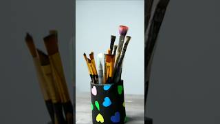 DIY Brush Holder Using Empty Tape Holder ✨ artsandcrafts craftideas [upl. by Adur914]