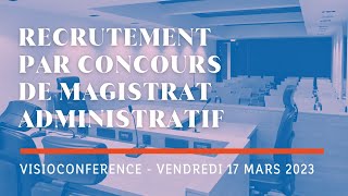 Recrutement par concours de magistrat administratif [upl. by Whiteley]