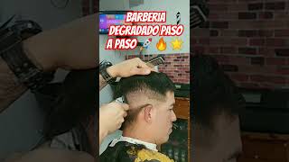 barberia degradado paso a paso 🚀🔥🌟 barbero menshaircut barberosdelmundo fade tutorial baber [upl. by Losiram]