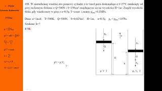 498 Fizykamax przemiany gazowe  Pionowy cylinder w windzie z gazem doskonałym pod tłokiem [upl. by Nagy]