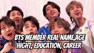 ✨️💜BTS Members REAL NAMESHightEducationCareer bts btsarmy kpop [upl. by Ecirpak723]