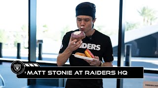 Matt Stonie Eats Way Too Many Doughnuts at Raiders HQ  Full Video  NFL [upl. by Akeenat656]