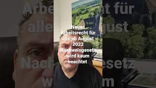 Neues Arbeitsrecht für alle ab August 2022  neues Nachweisgesetz wird wenig beachtet [upl. by Buote]