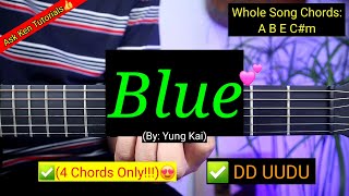 Blue Guitar Tutorial  Yung Kai 4 Chords Only😍 [upl. by Skerl]