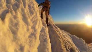 Crevasse Crossings at Dawn GoPro HD Mount Rainier Summit Climb [upl. by Ahsilaf]