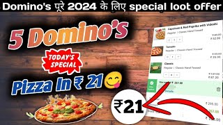 5 Dominos pizza ₹21 में🎉Dominos pizza offerDominos pizza offers for todaydominos coupon code [upl. by Aube]