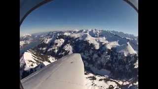 Flying in the Swiss Alps Alpenflug ab LSPG Sarnersee Hasliberg Eiger Jungfraujoch Aletschgletscher [upl. by Sanjiv]