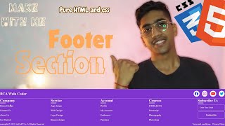 Interactive Footer Section In HTML and CSS  Make With Me  BCA Wala Coder [upl. by Sou]