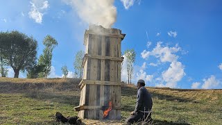 Giant Sawdust Stove  Burning for 72 Hours [upl. by Waite]