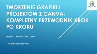 Lekcja 2  Rejestracja i Logowanie  Tworzenie Grafiki i Projektów z Canva PL [upl. by Nivaj26]