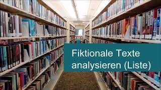 Analyse von fiktionalen Texten Checkliste [upl. by Aiselad9]