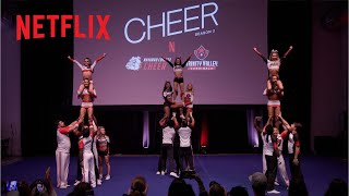 CHEER First Joint Performance by Navarro College amp Trinity Valley Community College  Netflix [upl. by Yma495]