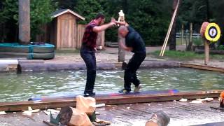 Jacks Lumberjack Show log roll competition [upl. by Moia]