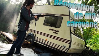 Rénovation de ma CARAVANE LMC de 1989  Episode 5  Nettoyage et visite du terrain [upl. by Ahsaela]