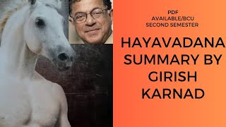 Hayavadana by Girish karnad summary in Englishwritten summary with pdf second semesterbcu [upl. by Rothwell660]