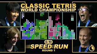 First to 19 Speedrun Round 1  TETRIS RACE [upl. by Buckden]