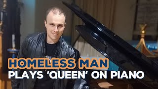 Homeless mans emotional rendition of hit Queen song  SWNS [upl. by Talbott]