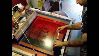 Screen Printing a Ray LaMontagne Poster [upl. by Ahsimaj]