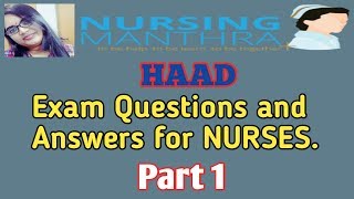 LATEST HAAD Exam Questions and Answers for NURSES 2019 Part 1 PROMETRIC EXAM NCLEXRN REVIEW [upl. by Tiffy]