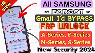 All Samsung FRP Bypass 2024Samsung Google Lock Remove Android 11121314 New Method No 0 [upl. by Akemat]