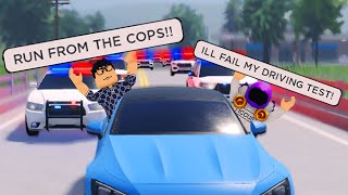 I Started A Police Chase On My Driving Test He Told Me To Do it Roblox [upl. by Weide]