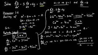 ALevel Further Maths An inhomogeneous ODE with RHS included in the homogeneous solution [upl. by Yeslrahc400]