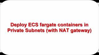 Run an Amazon ECS task on Fargate in a private subnet using NAT gateway [upl. by Akeirahs]