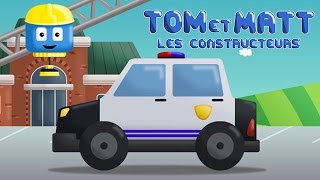 Voiture de police  Tom amp Matt les vehicules constructeurs  Jeux de construction pour enfant [upl. by Ihcehcu797]