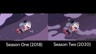 Hilda Theme Song Comparison Seasons 1 amp 2 [upl. by Naoj168]