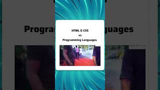 Html amp Css vs programming language  shorts [upl. by Anyl22]