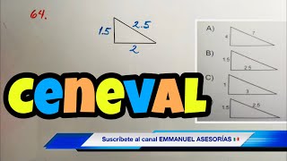 CENEVAL Examen EXANIII MATEMÁTICAS Ejercicio SEMEJANZA EN TRIÁNGULOS [upl. by Siger]