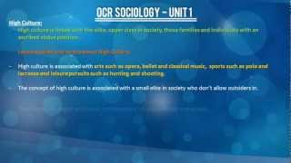 OCR Sociology Unit 1 Norms Values Statuses Roles and Cultures [upl. by Ecnerewal20]