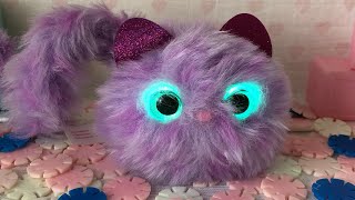 Pomsies Pom Pom Pets Purple Cat Talks amp Sings ASMR [upl. by Raybourne]